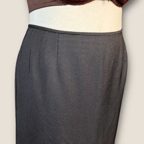 Tahari Arthur S Levine Casual Pencil Skirt Houndstooth Plus Size 24W Black White - Picture 5 of 14